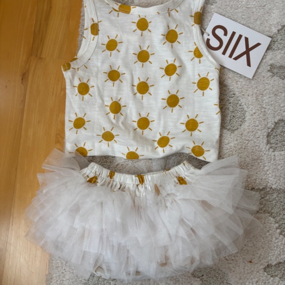 NWT SIZE 3-6 MTHS Baby Girl Organic Shirt and Matching Tulle Skirt Bottom Tutu - Picture 3 of 8